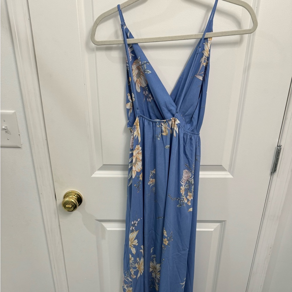 Lulus Endless Vacay Light Blur Floral Print Surplice Maxi Dress